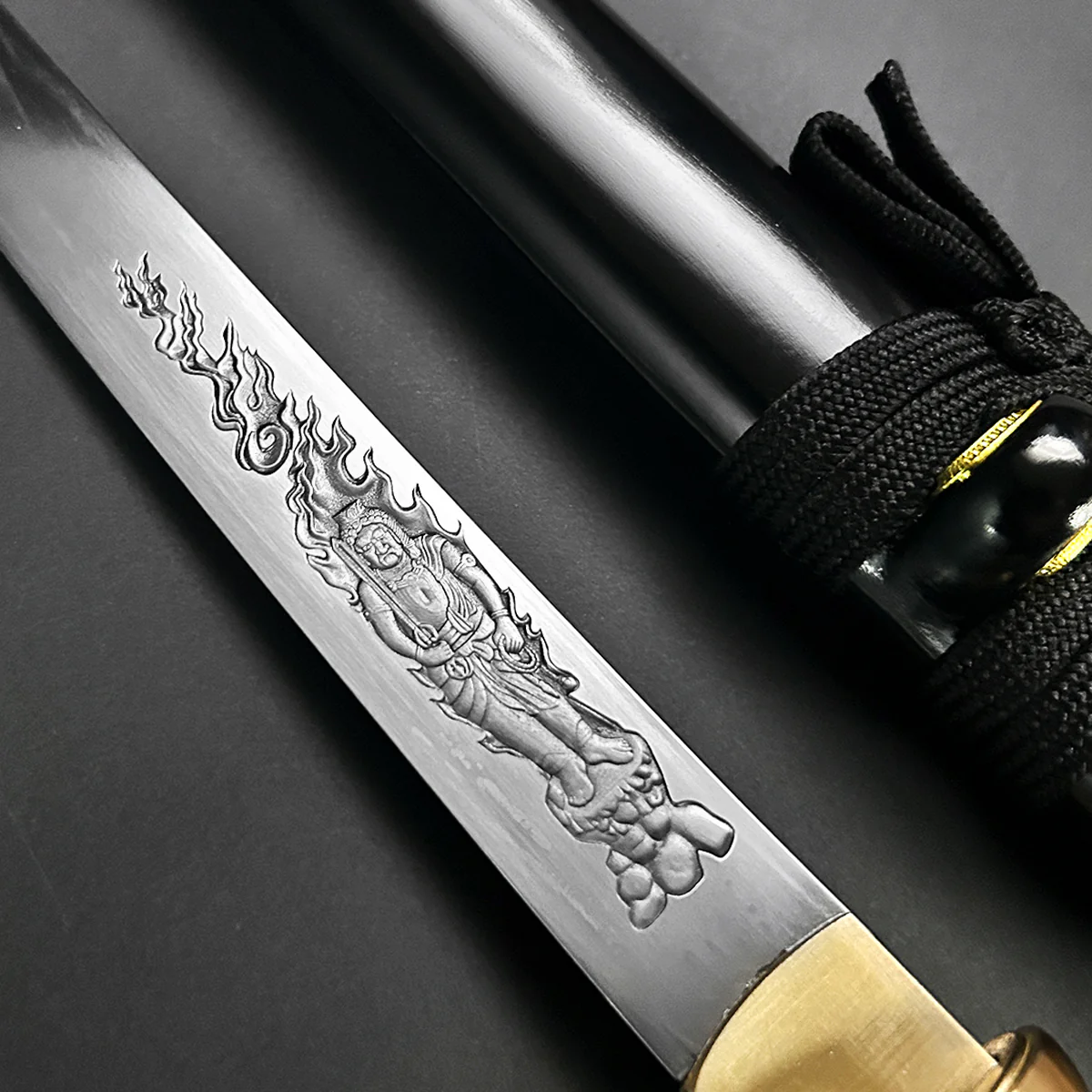 Asuka Hand-Forged Black Wood Scabbard Tanto - Image 3