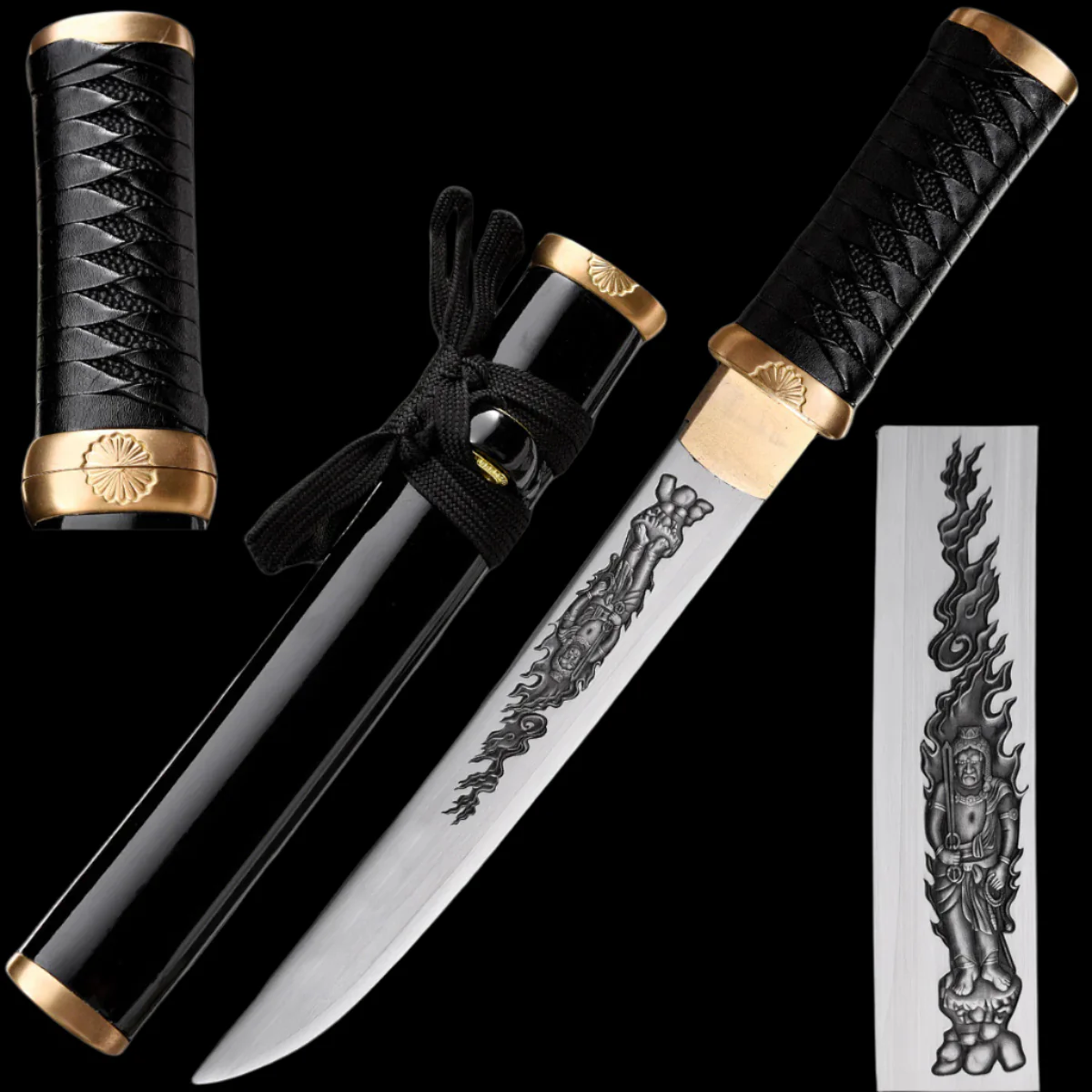 Asuka Hand-Forged Black Wood Scabbard Tanto - Image 6