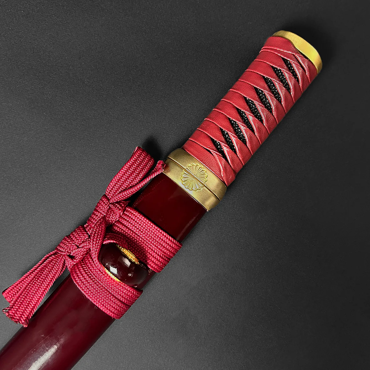 Asuka Hand-Forged Burgundy Wood Scabbard Tanto - Image 4