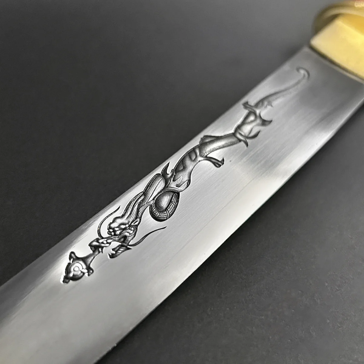 Asuka Hand-Forged Burgundy Wood Scabbard Tanto - Image 5