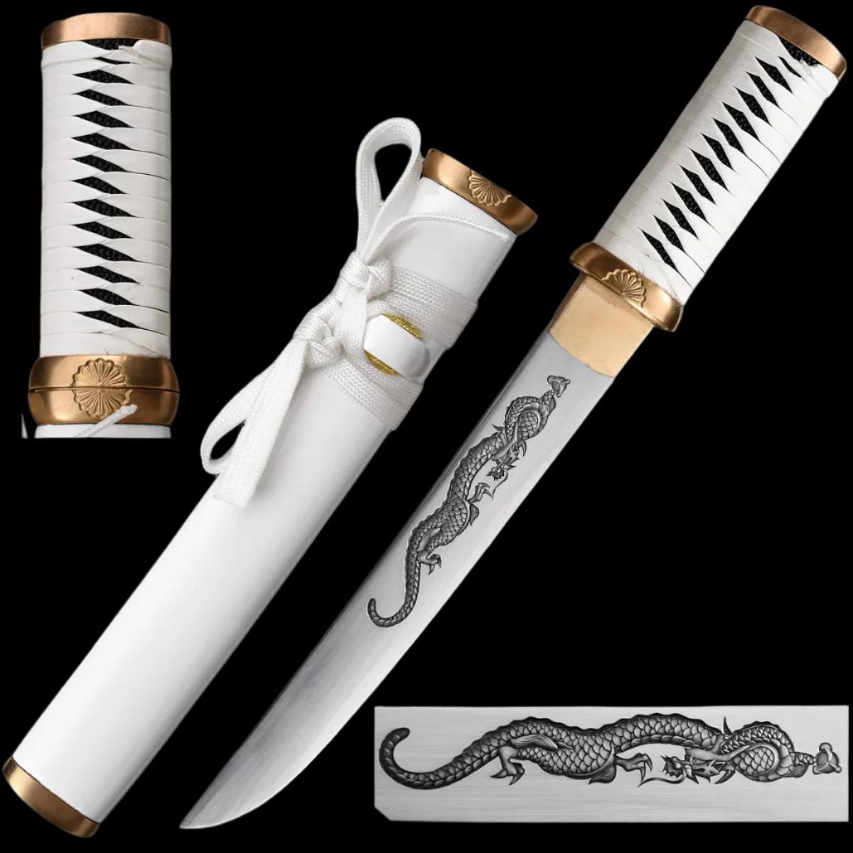 Asuka Hand-Forged White Wood Scabbard Tanto - Image 6