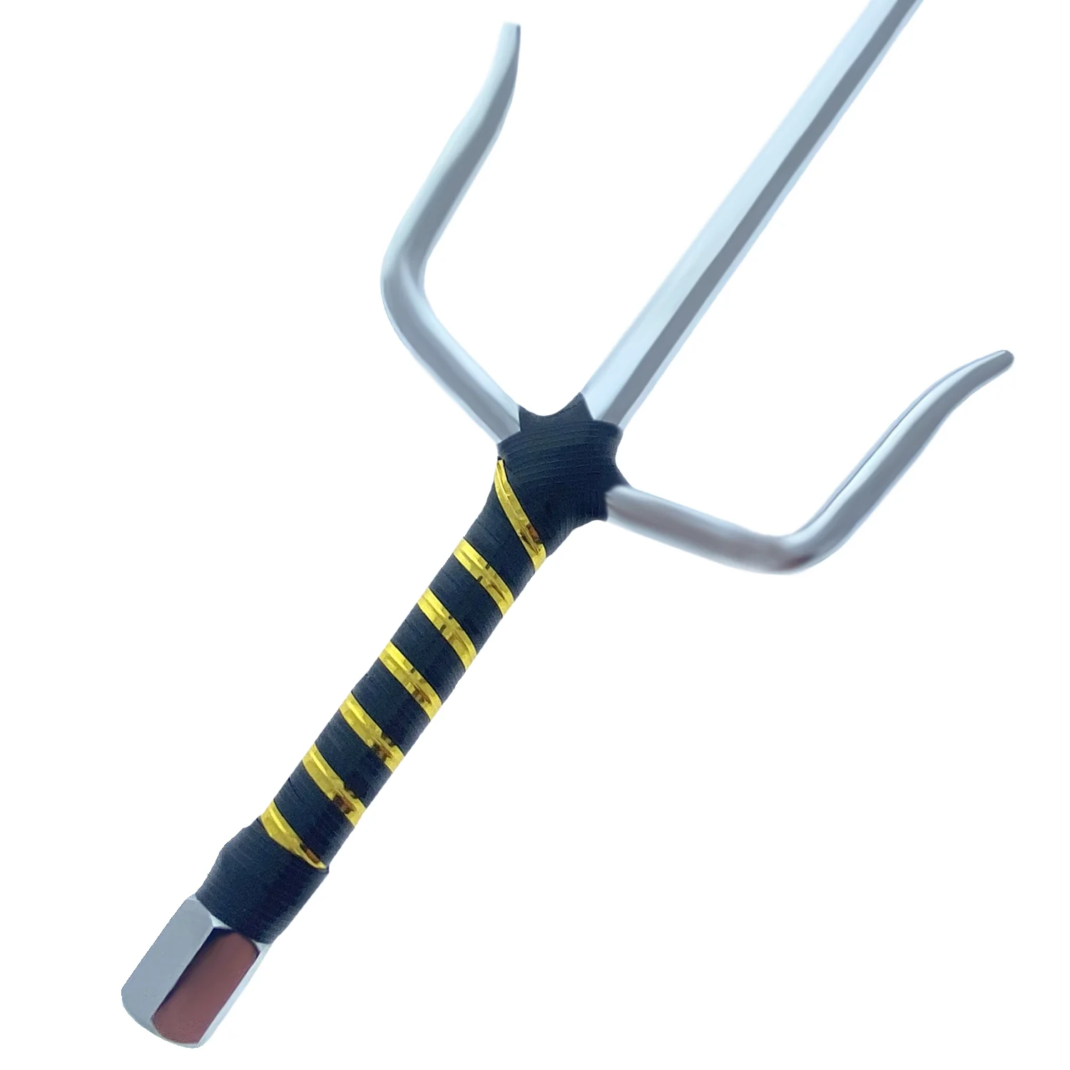 21" Chrome Sai with Black & Gold Plastic Wrapped Handle - Image 3