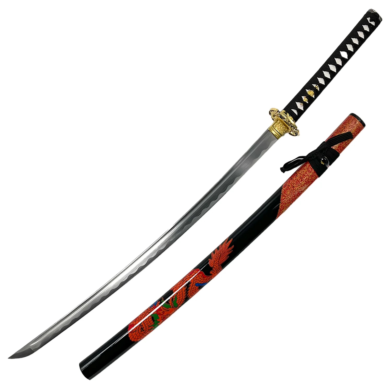 Musha Red Dragon on Scabbard Samurai Sword - Image 2