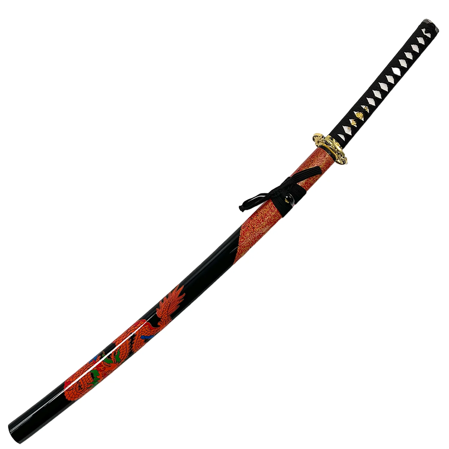 Musha Red Dragon on Scabbard Samurai Sword - Image 3