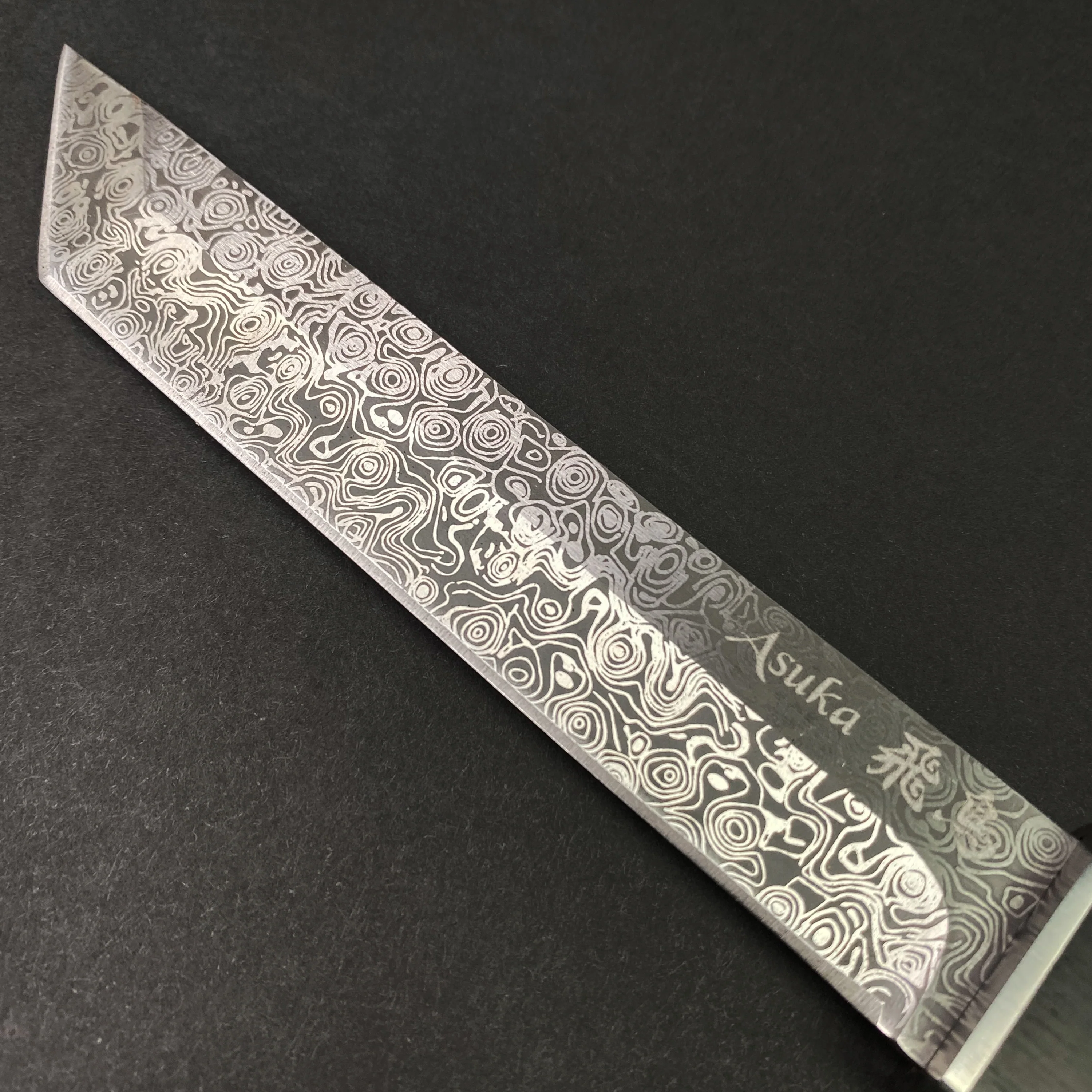 Asuka Modern Tanto with Damascus Pattern on Blade - Image 5