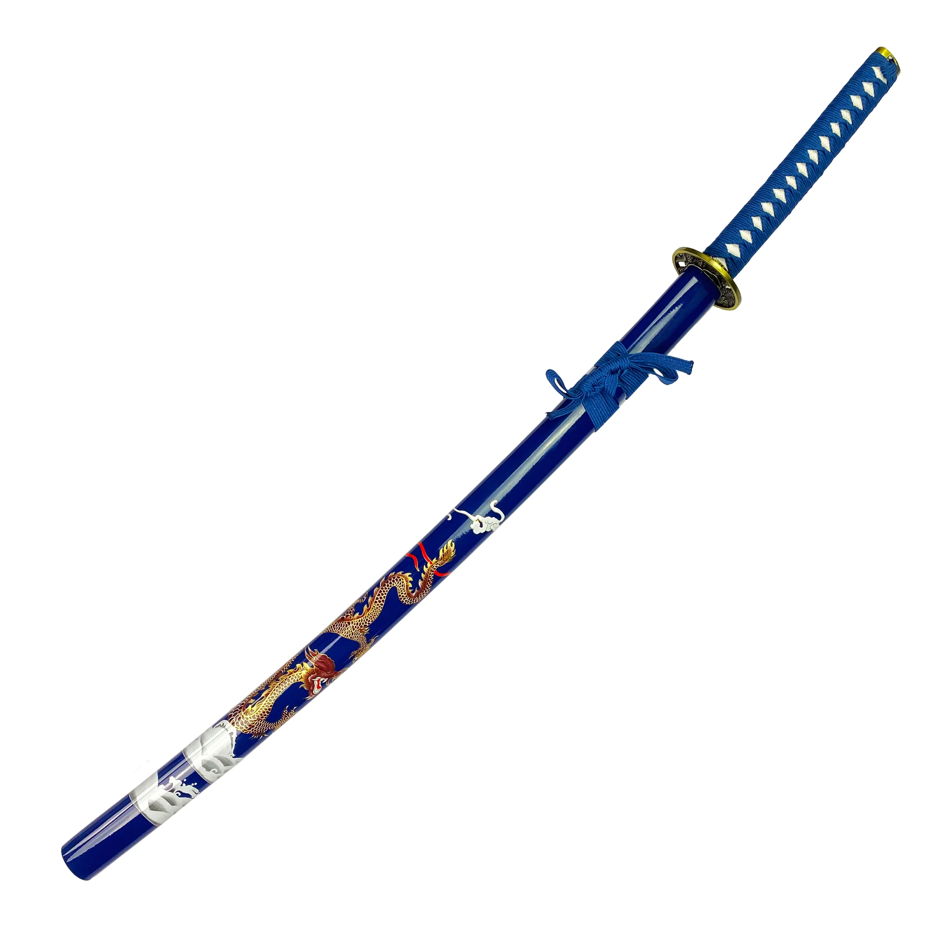 Bishamon Samurai Sword Blue Dragon Scabbard W/ Stand - Image 3