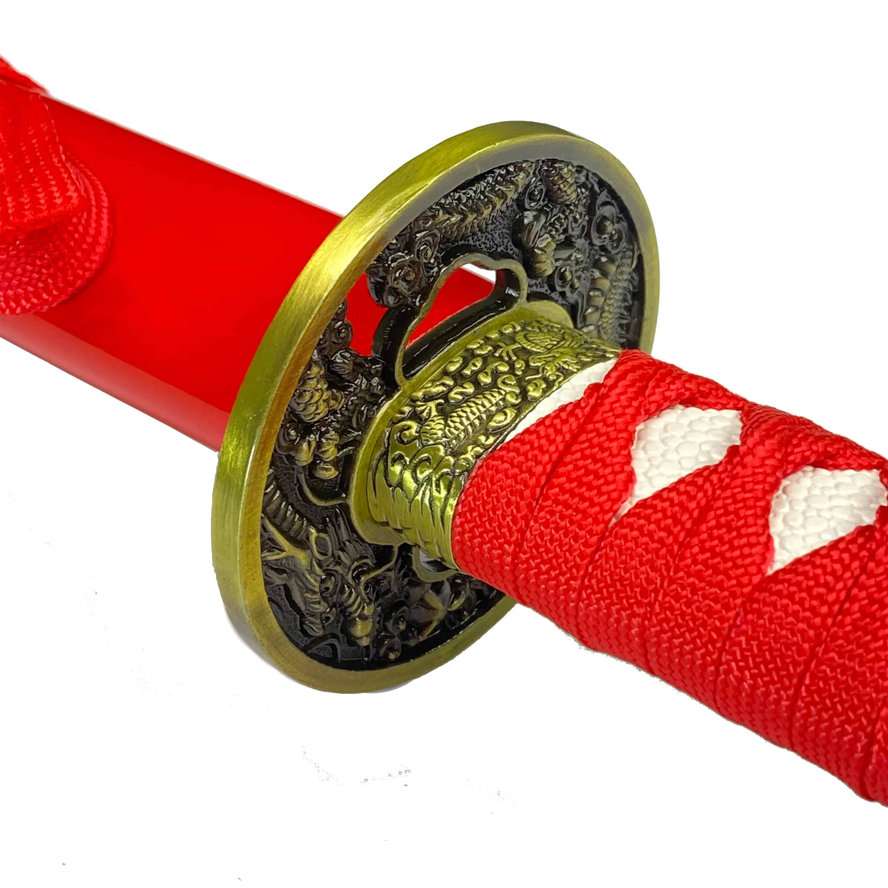 Bishamon Samurai Sword Red Dragon Scabbard W/ Stand - Image 3