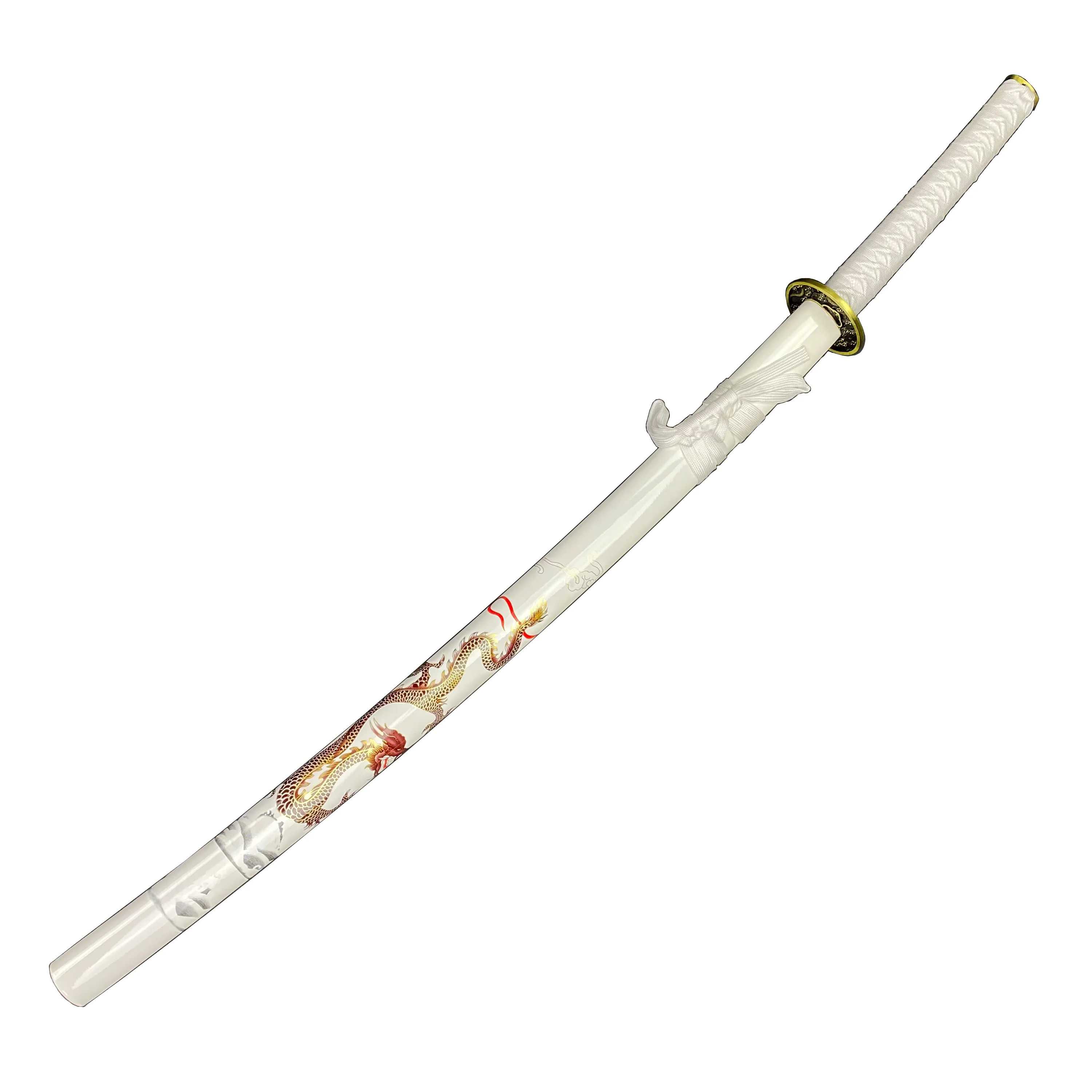 Bishamon Samurai Sword White Dragon Scabbard W/ Stand - Image 3