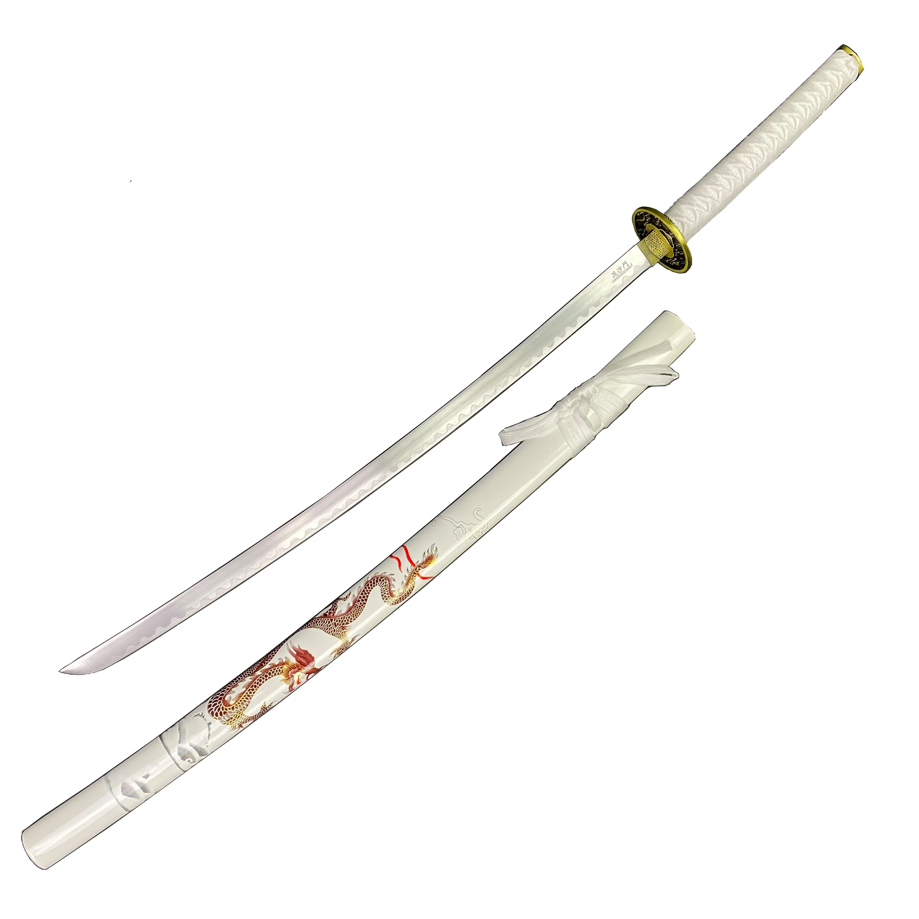 Bishamon Samurai Sword White Dragon Scabbard W/ Stand - Image 4