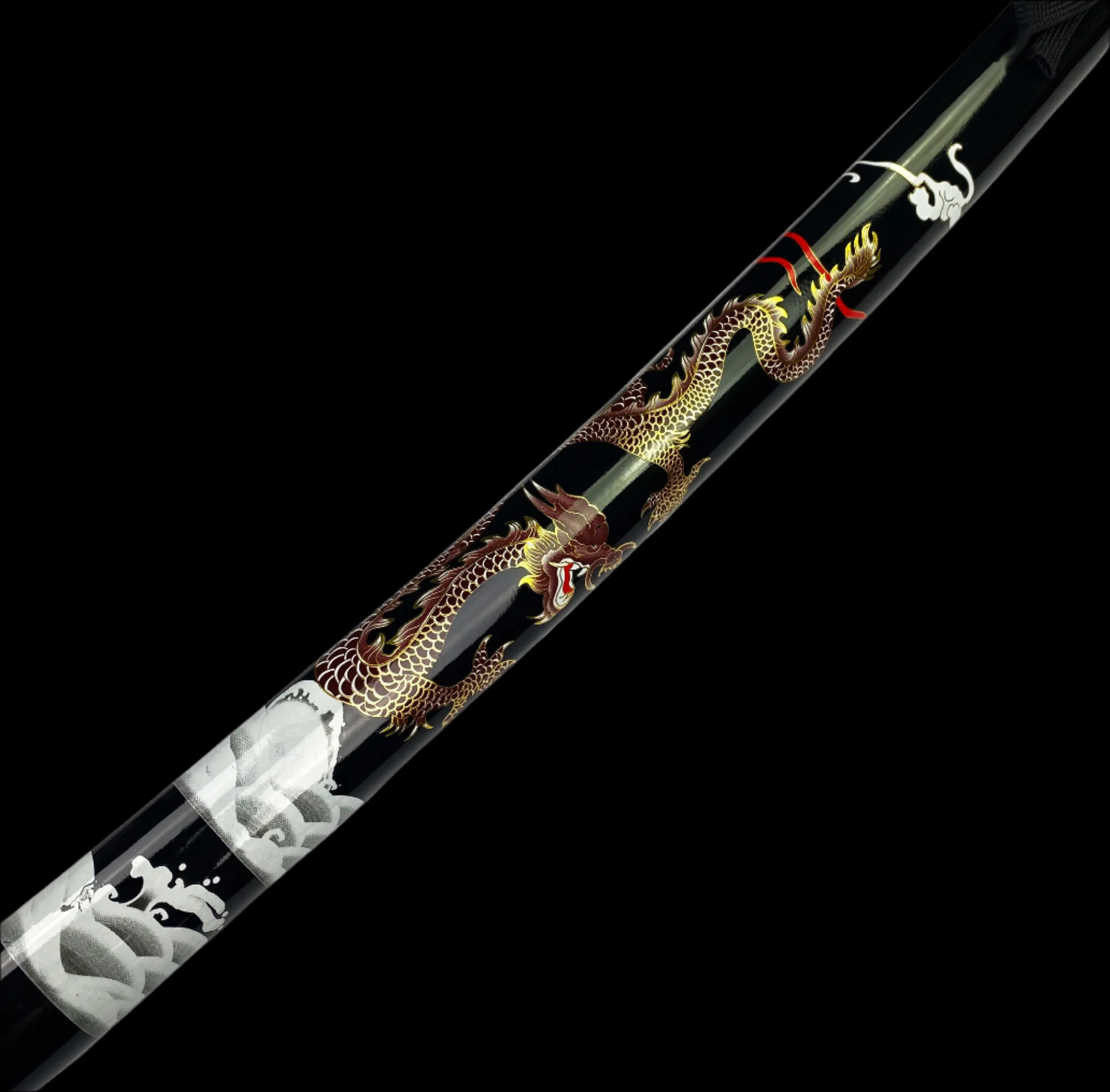 Bishamon Samurai Sword Black Dragon Scabbard W/ Stand - Image 3
