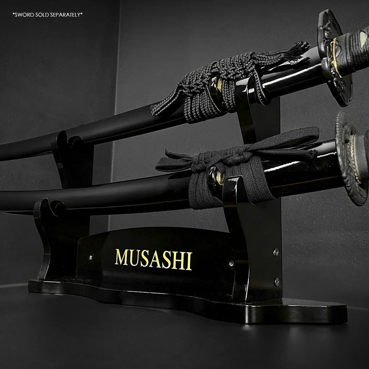 18 3/4"  2 pcs Piano Coating Samurai Sword Wall & Table Stan - Image 4