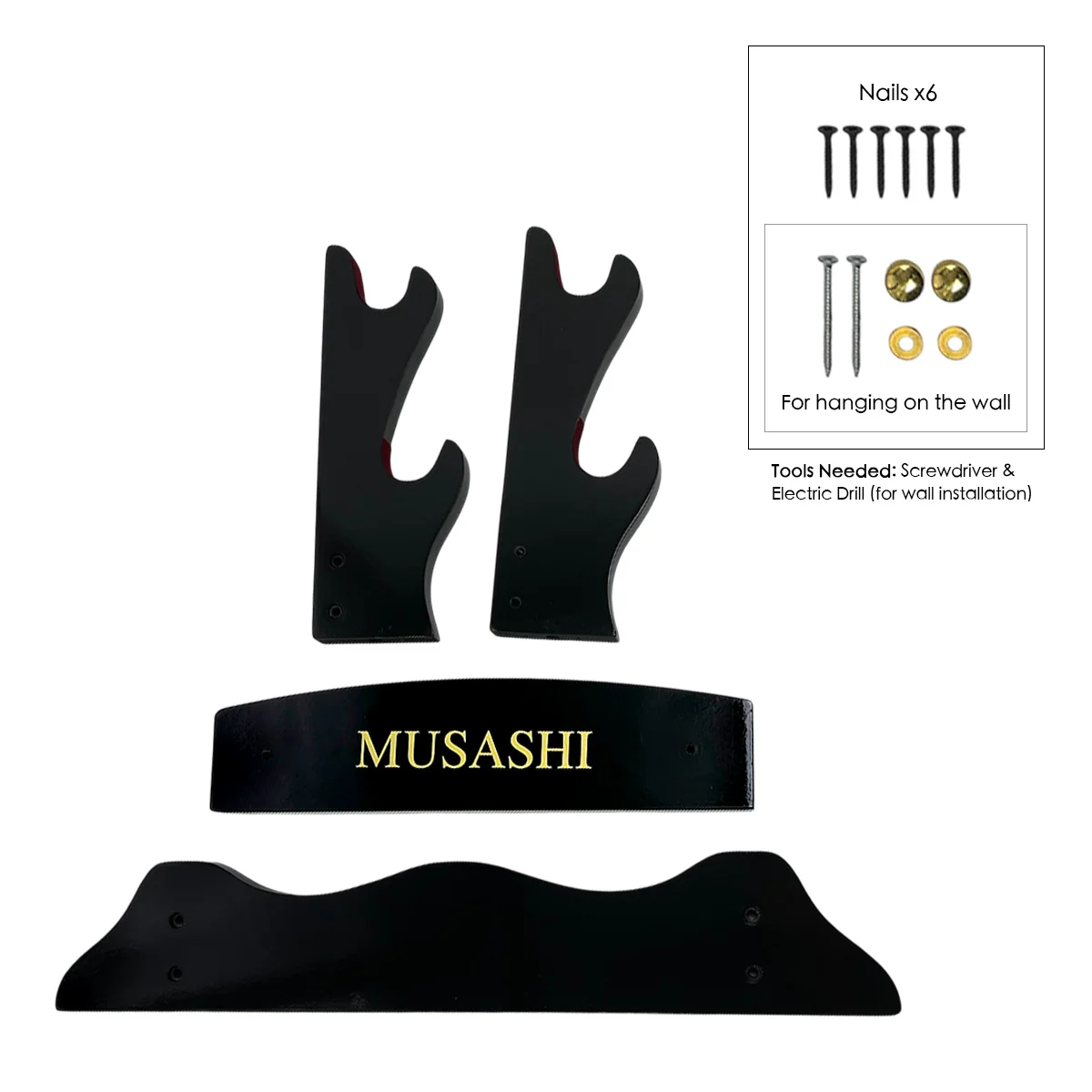 18 3/4"  2 pcs Piano Coating Samurai Sword Wall & Table Stan - Image 7