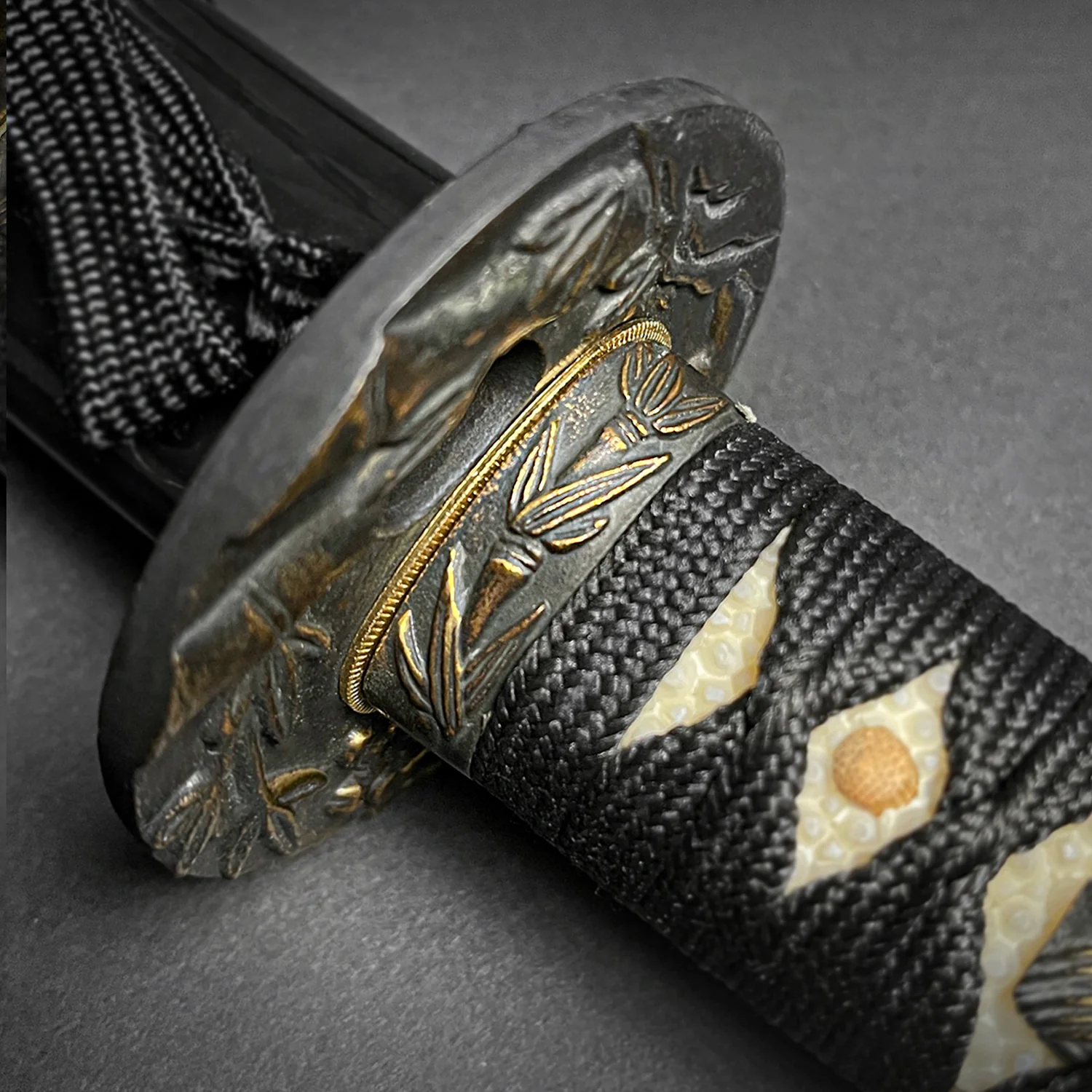 Musha Black "Bamboo & Plum Flower" Katana - Image 6