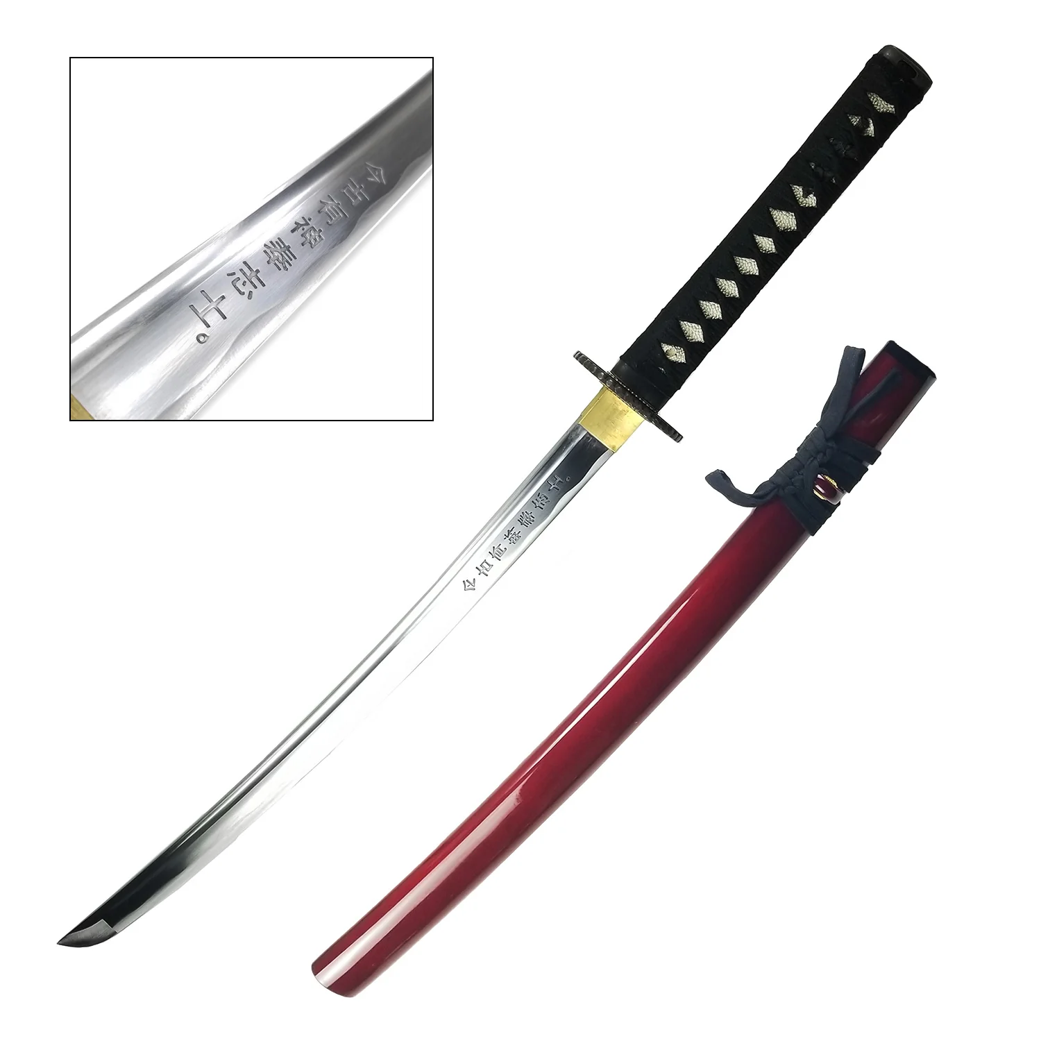 Musha Burgundy 3 PCS Samurai Sword Set w/ Stand - Image 5