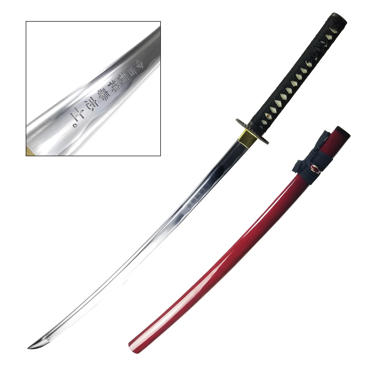 Musha Burgundy 3 PCS Samurai Sword Set w/ Stand - Image 6