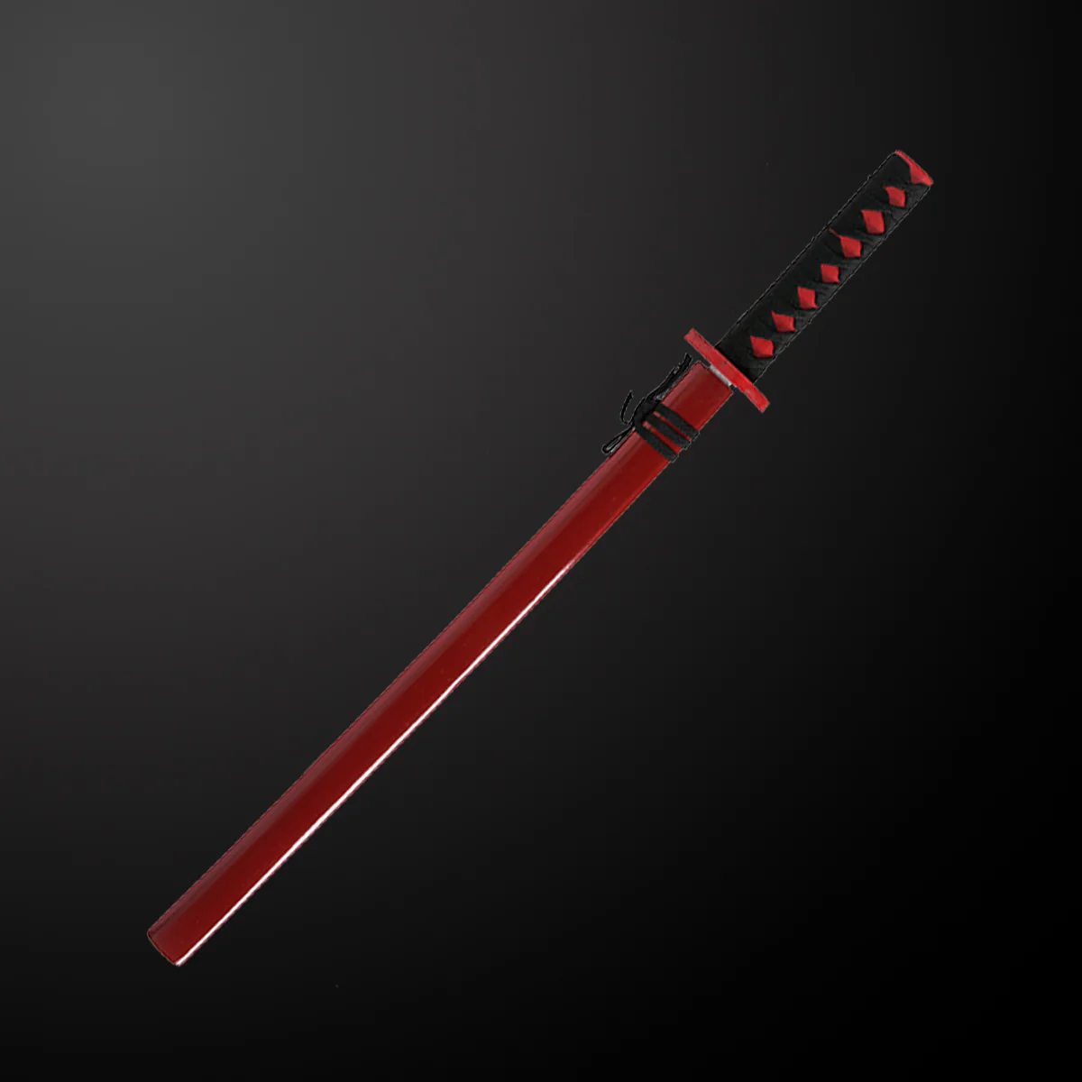 Red Wooden Samurai Sword with Scabbard - Image 3
